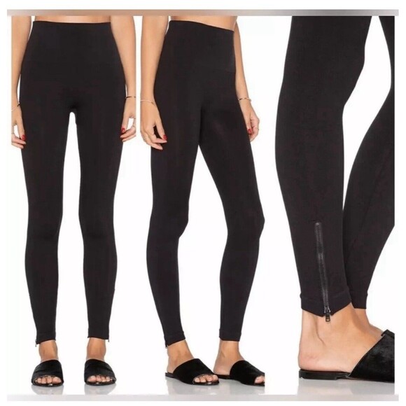 SPANX Black Look at Me Seamless Side Zip Leggings Women's Size Large - Picture 9 of 9